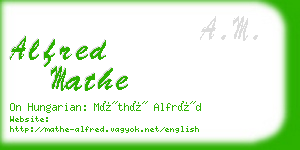 alfred mathe business card
